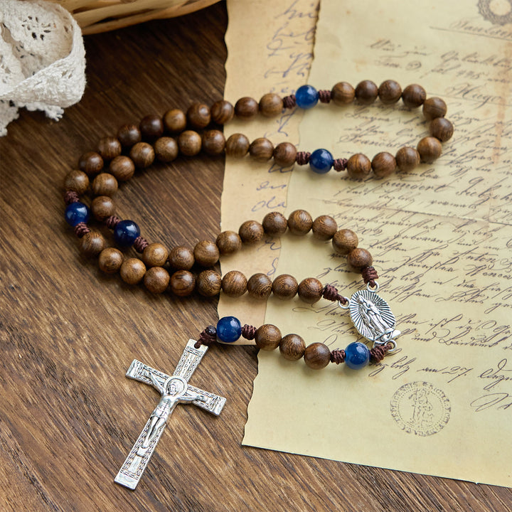 Christianartworkshop Handmade Gold sandalwood Rosary with Our Lady of Guadalupe: A Faithful Companion