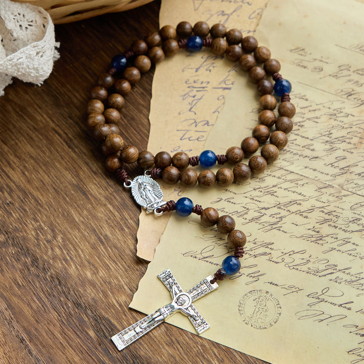 Christianartworkshop Handmade Gold sandalwood Rosary with Our Lady of Guadalupe: A Faithful Companion