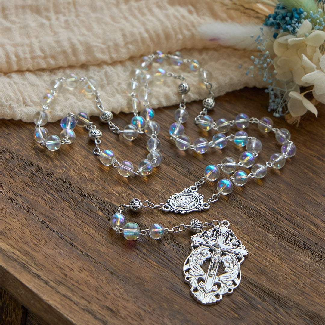 FREE Today: Handmade Multicolored Refraction Glass Bead Rosary: Connecting with Faith - image 3