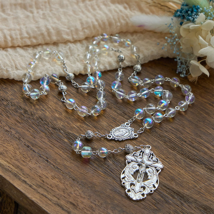 FREE Today: Handmade Multicolored Refraction Glass Bead Rosary: Connecting with Faith - image 3