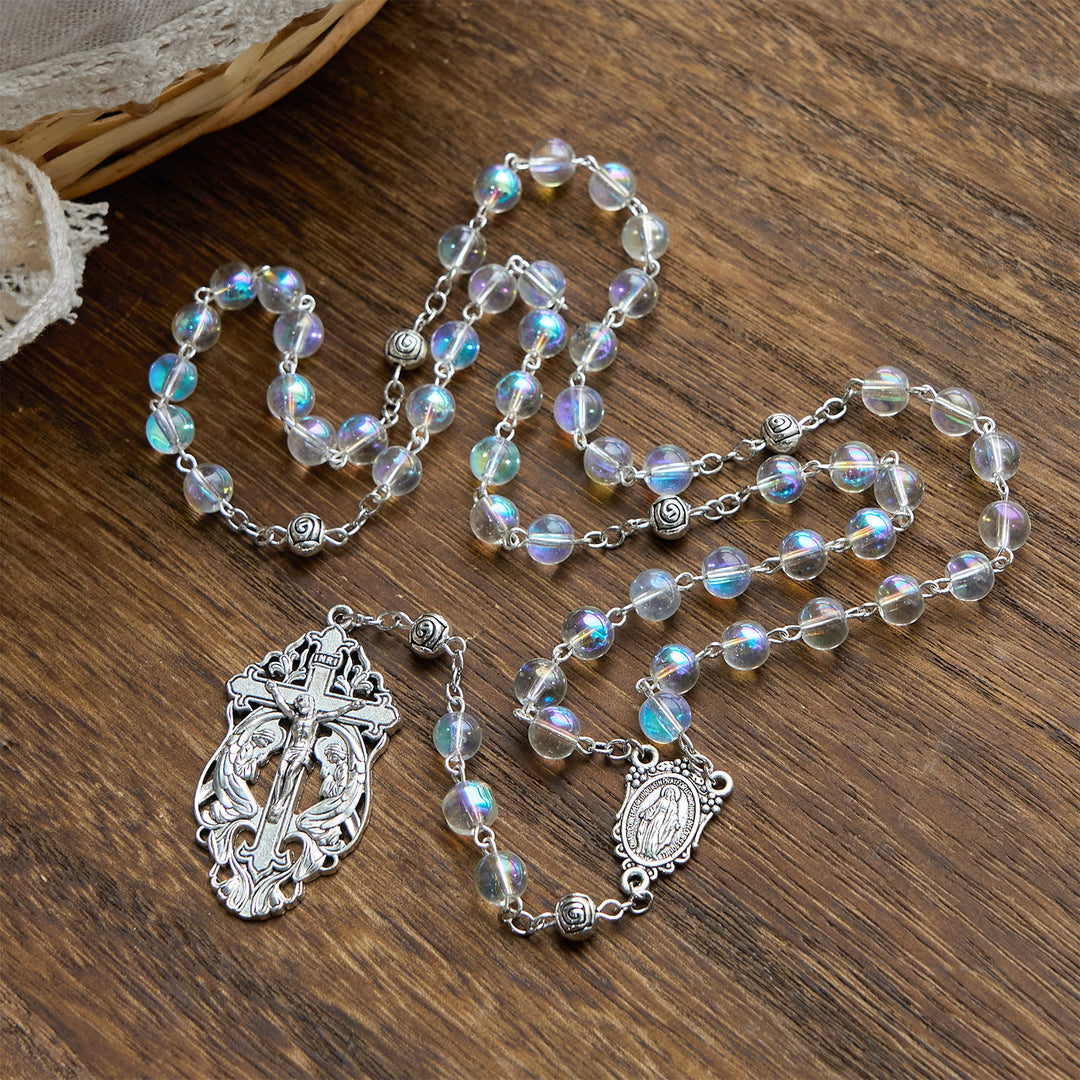 FREE Today: Handmade Multicolored Refraction Glass Bead Rosary: Connecting with Faith - image 9