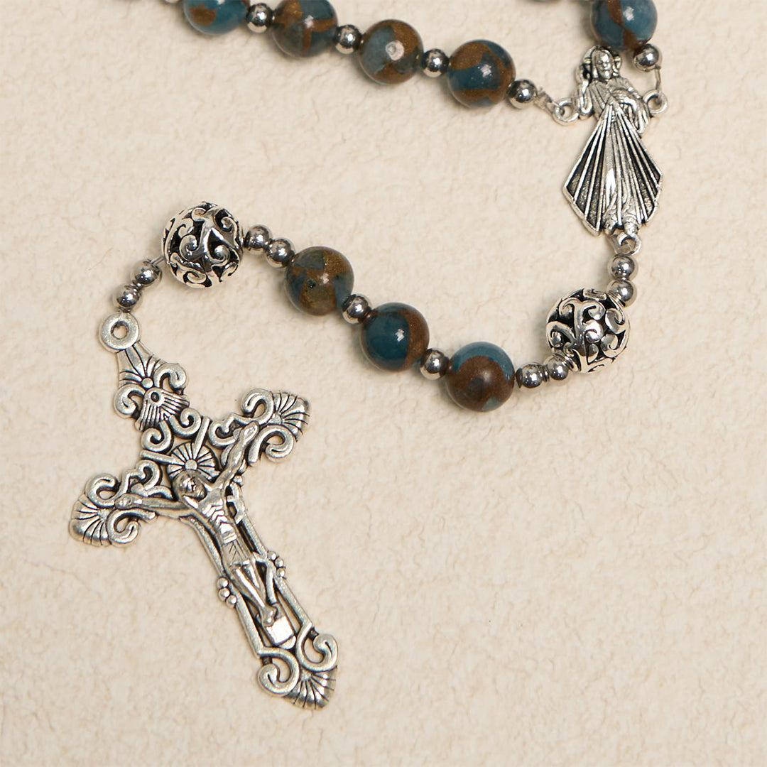 Christianartworkshop Divine - Inspired Lake - Blue Cloisonné Rosary: A Christian's Spiritual Anchor - image 3