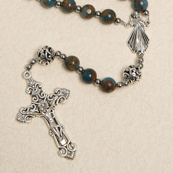 Christianartworkshop Divine - Inspired Lake - Blue Cloisonné Rosary: A Christian's Spiritual Anchor - image 3
