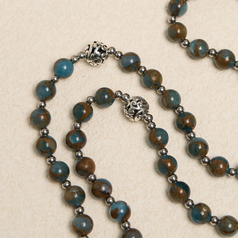 Christianartworkshop Divine - Inspired Lake - Blue Cloisonné Rosary: A Christian's Spiritual Anchor - image 2
