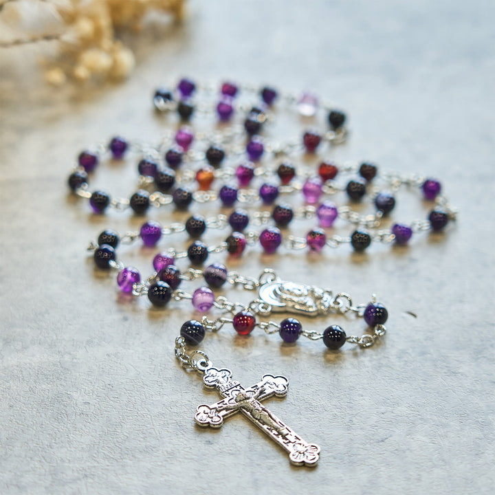 Christianartworkshop 6mm Purple Agate Rosary: A Reminder of God's Regal & Divine Nature