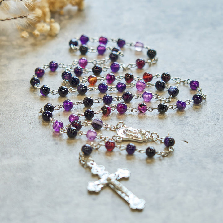 Christianartworkshop 6mm Purple Agate Rosary: A Reminder of God's Regal & Divine Nature