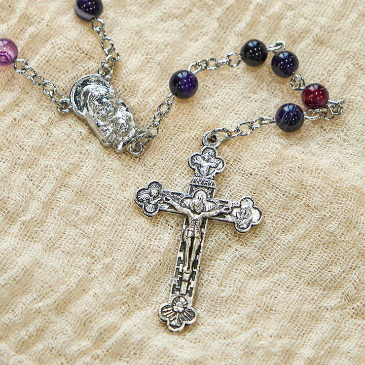 Christianartworkshop 6mm Purple Agate Rosary: A Reminder of God's Regal & Divine Nature