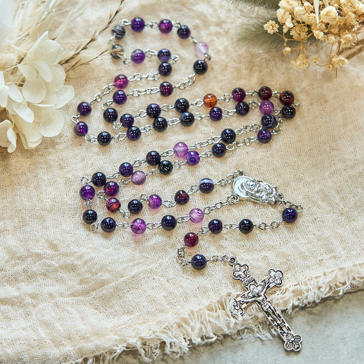 Christianartworkshop 6mm Purple Agate Rosary: A Reminder of God's Regal & Divine Nature