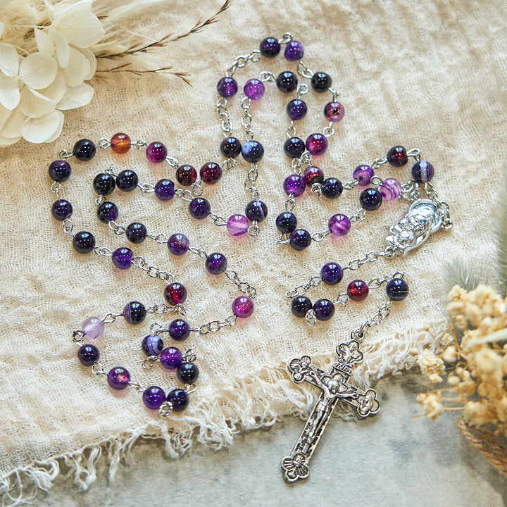 Christianartworkshop 6mm Purple Agate Rosary: A Reminder of God's Regal & Divine Nature
