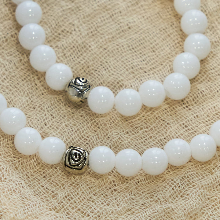 Christianartworkshop 6mm White Bead Miraculous Medal & Crucifix Rosary Bracelet: A Symbol of Faith