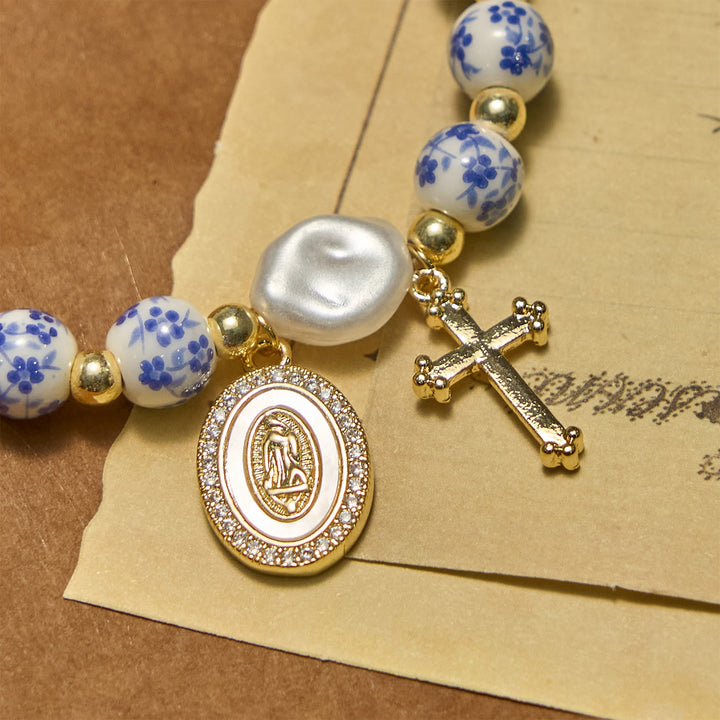 FREE Today: Our Lady Medal & Cross Floral-Inspired Bracelet: Faith Meets Style - image 3