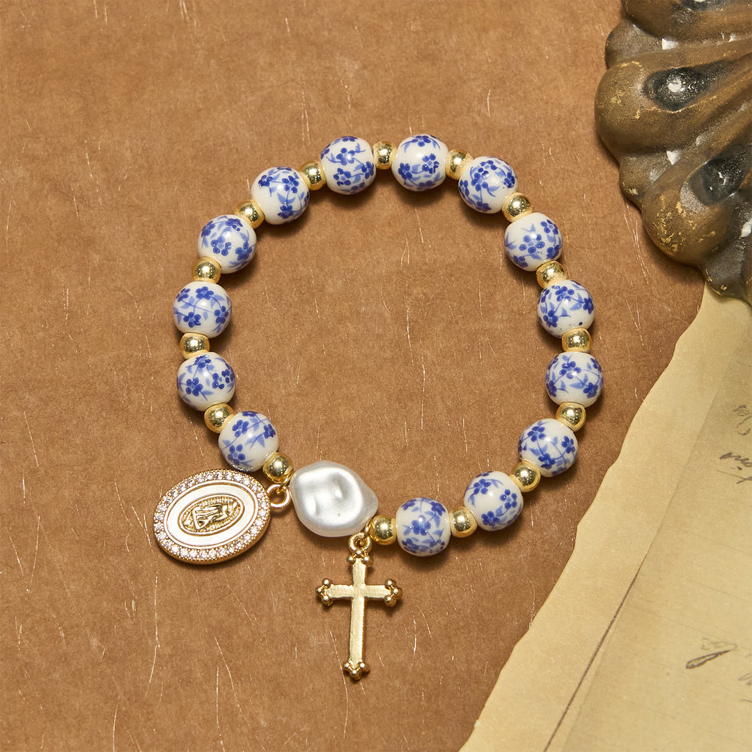 FREE Today: Our Lady Medal & Cross Floral-Inspired Bracelet: Faith Meets Style - image 2