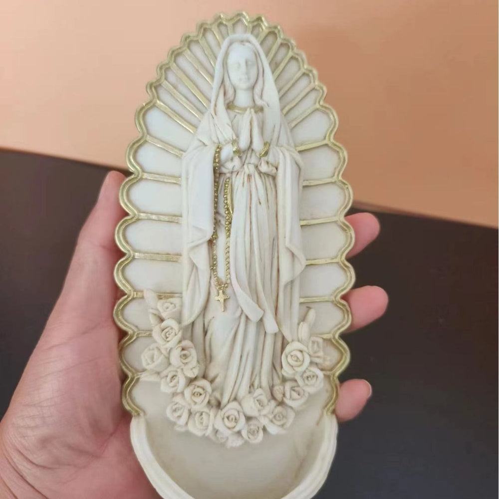 Christianartworkshop Wall Mounted Mary Statue Character Sculpture Holy Water Font  - image 7