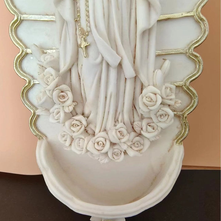 Christianartworkshop Wall Mounted Mary Statue Character Sculpture Holy Water Font  - image 8