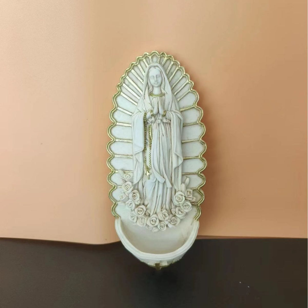 Christianartworkshop Wall Mounted Mary Statue Character Sculpture Holy Water Font  - image 6