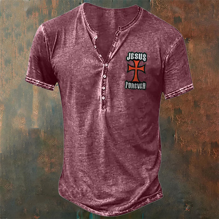 Christianartworkshop Men's Flag Cross Print T-Shirt - Red - 4XL - image 6