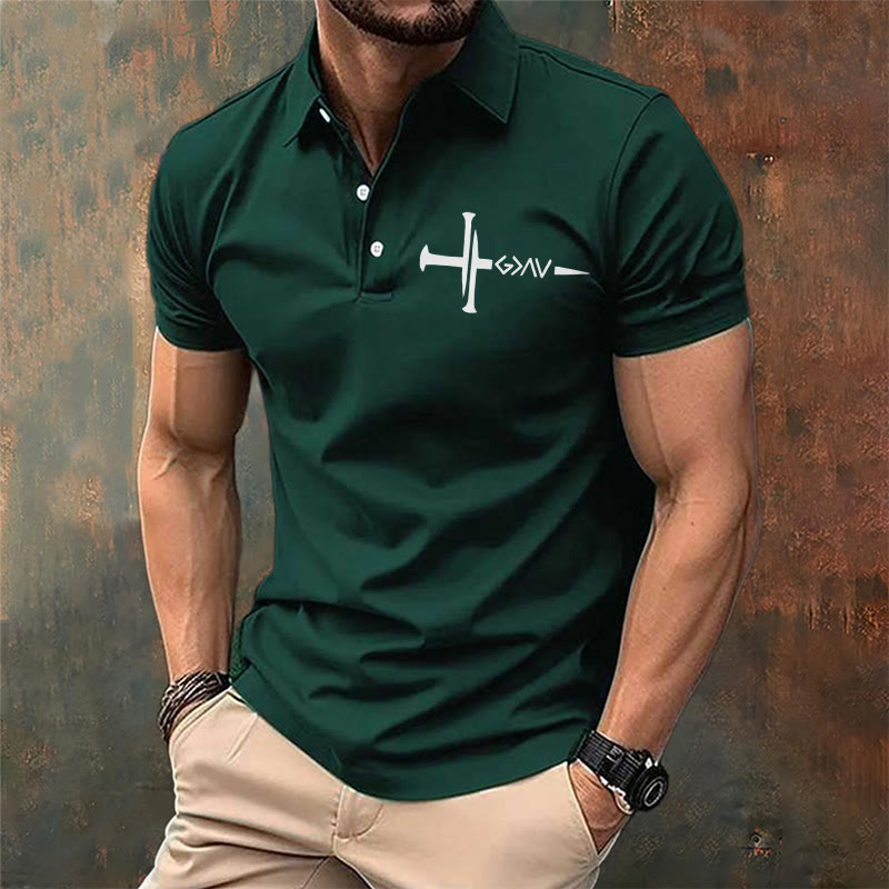 Christianartworkshop Nailed to Save – Cross & Nails Christian Polo T-shirt - image 10
