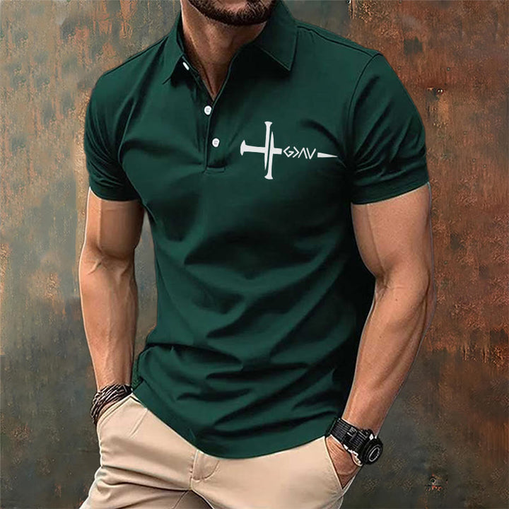 Christianartworkshop Nailed to Save – Cross & Nails Christian Polo T-shirt - image 10