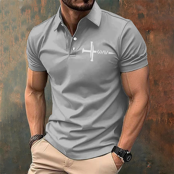 Christianartworkshop Nailed to Save – Cross & Nails Christian Polo T-shirt - image 6