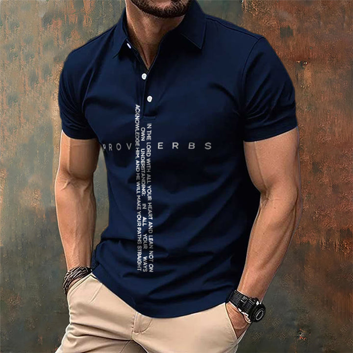Christianartworkshop Men's Faith Jesus Proverbs Trust In The Lord With All Your Heart Casual Polo Shirt - image 6
