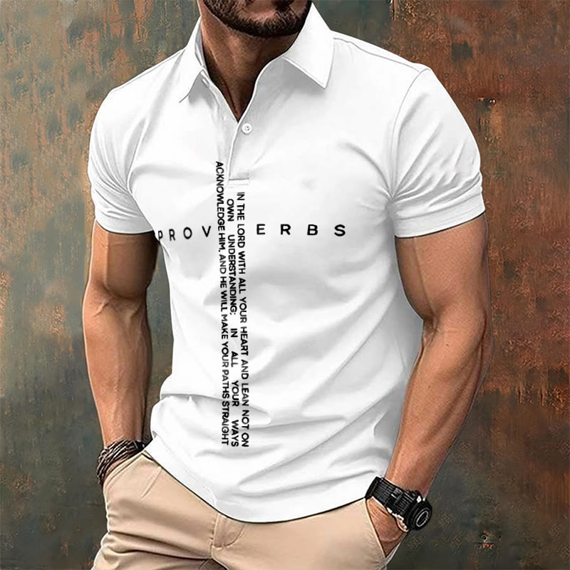 Christianartworkshop Men's Faith Jesus Proverbs Trust In The Lord With All Your Heart Casual Polo Shirt - image 10