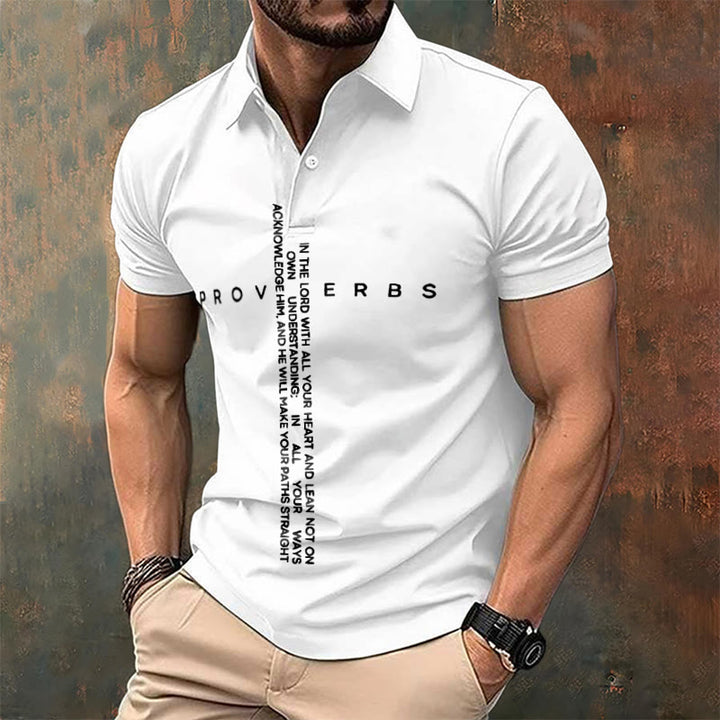 Christianartworkshop Men's Faith Jesus Proverbs Trust In The Lord With All Your Heart Casual Polo Shirt - image 10