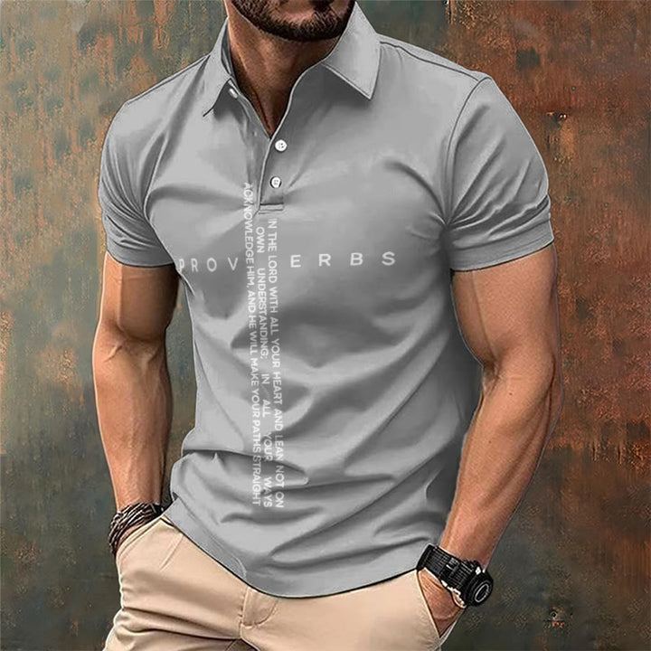 Christianartworkshop Men's Faith Jesus Proverbs Trust In The Lord With All Your Heart Casual Polo Shirt - image 4