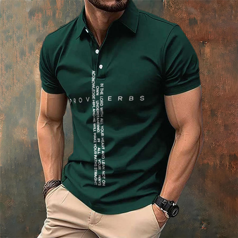 Christianartworkshop Men's Faith Jesus Proverbs Trust In The Lord With All Your Heart Casual Polo Shirt - image 8