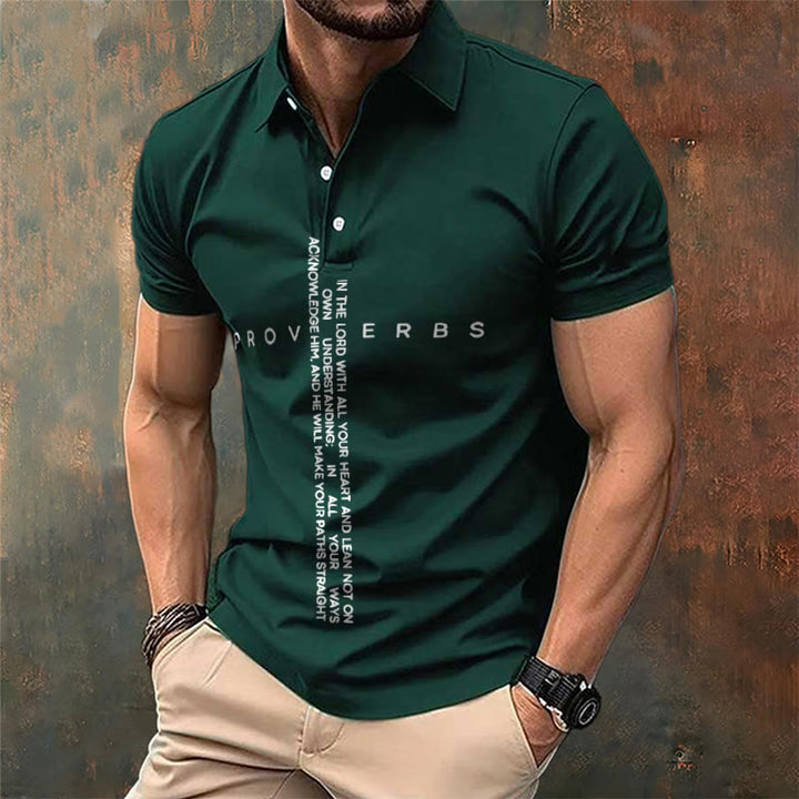 Christianartworkshop Men's Faith Jesus Proverbs Trust In The Lord With All Your Heart Casual Polo Shirt - image 8