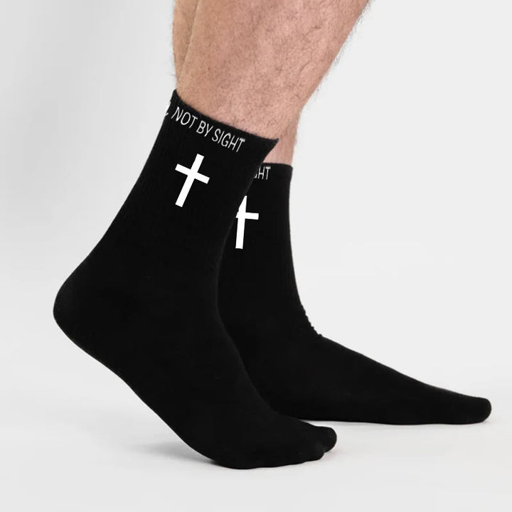 Christianartworkshop Christian Faith Cotton Socks — WALK BY FAITH, NOT BY SIGHT - image 5
