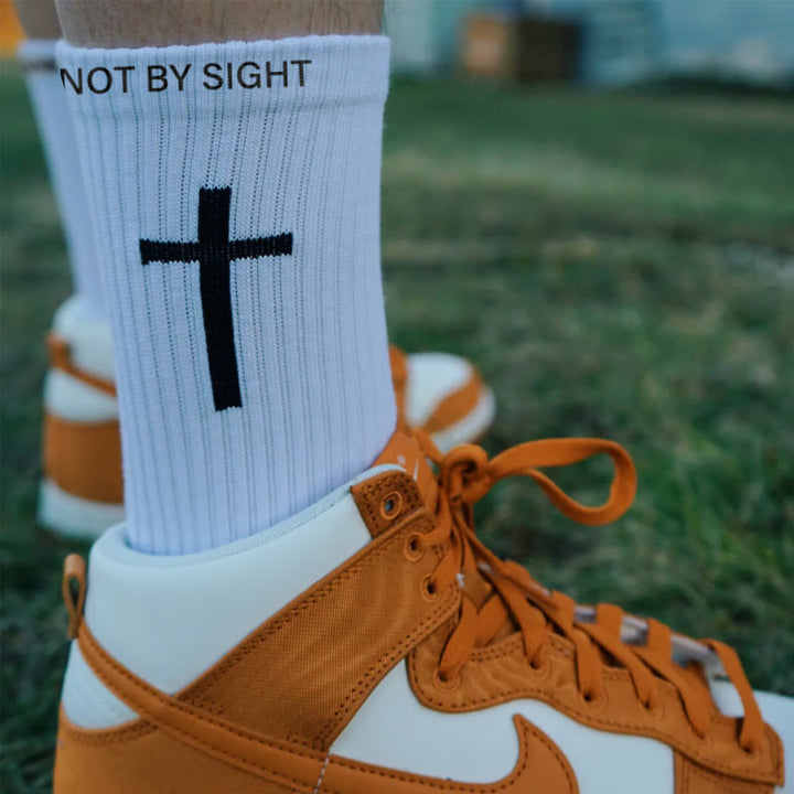 Christianartworkshop Christian Faith Cotton Socks — WALK BY FAITH, NOT BY SIGHT - image 3
