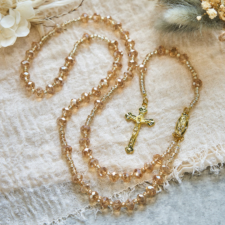 FREE Today: Champagne Crystal Our Lady of Guadalupe Rosary: A Divine Sparkle