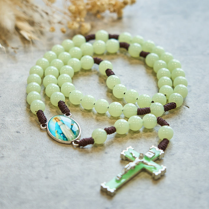 Christianartworkshop Glow in Dark Luminous Beads Prayer Rosary: Light Your Faith Way