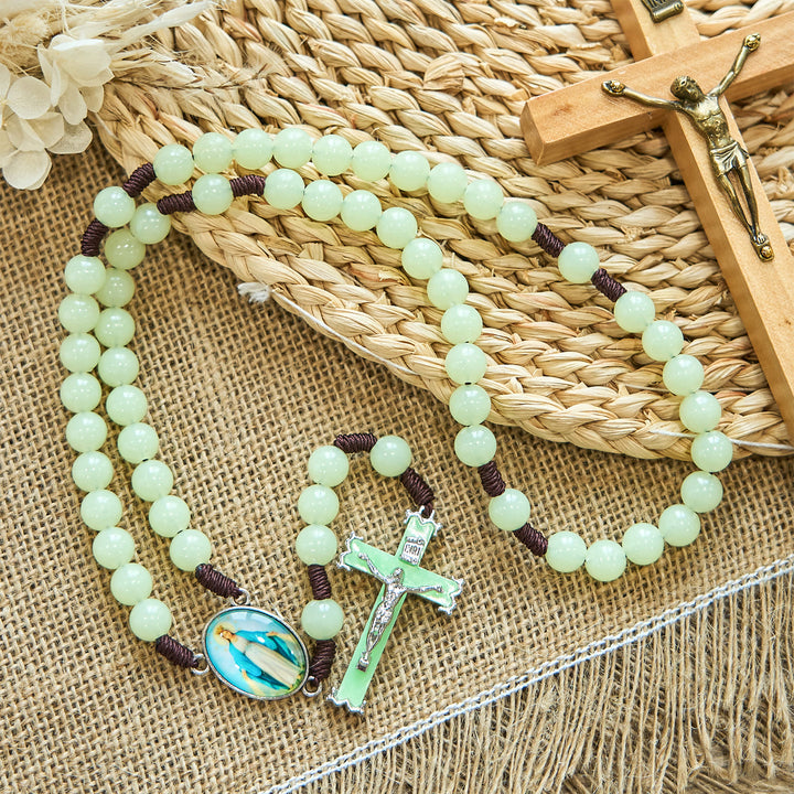Christianartworkshop Glow in Dark Luminous Beads Prayer Rosary: Light Your Faith Way