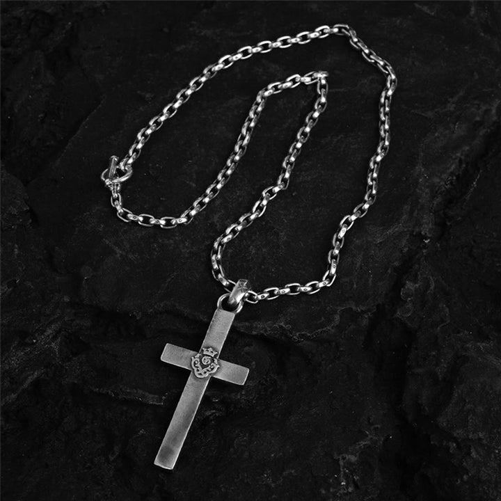 Christianartworkshop 925 Sterling Silver Classic & Minimalist Cross Necklace: A Subtle and Sacred Symbol of Faith - 925 Sterling Silver - image 0