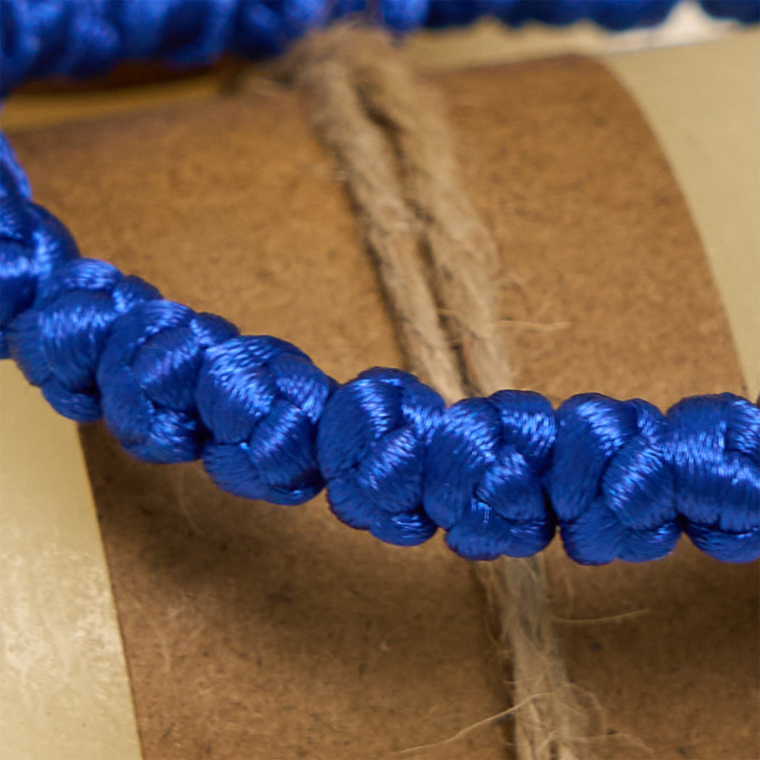 Christianartworkshop Blue & Black Cross - Knot String Bracelet: A Token of Faith