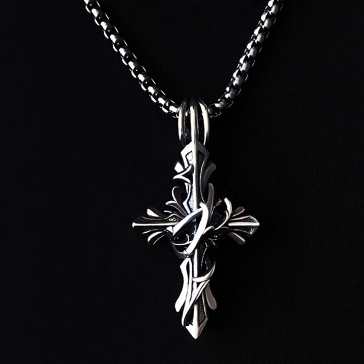 Christianartworkshop 925 Sterling Silver Vintage & Minimalist Cross Necklace: A Timeless Symbol of Spiritual Devotion - 925 Sterling Silver - image 0