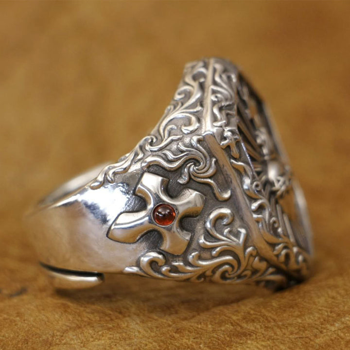 Christianartworkshop Vintage 925 Sterling Silver Thorned Heart Cross Ring: A Treasured Token of Spiritual Love - image 4