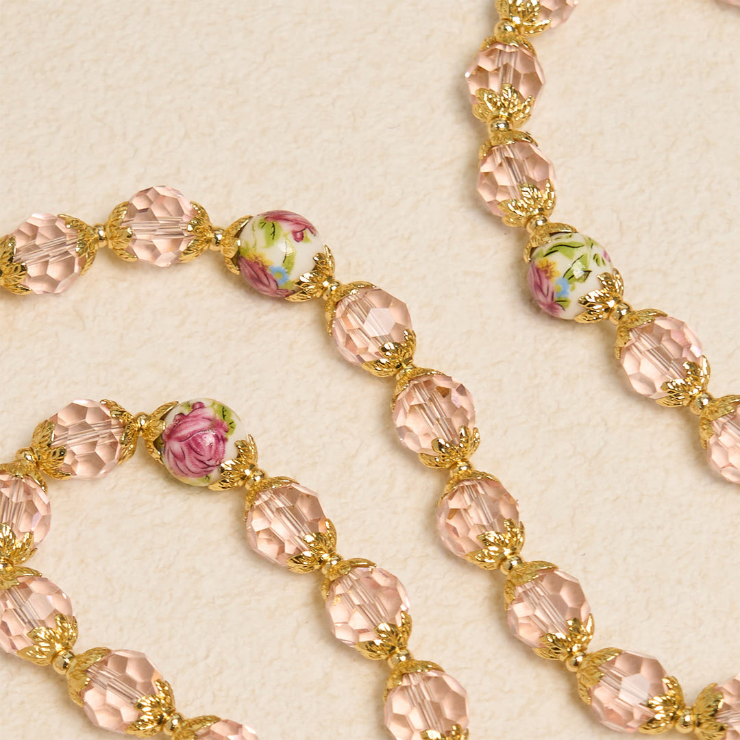 Christianartworkshop Jesus Is The Gift: Pink Crystal Beads Crucifix & Virgin Mary Rosary with Gift Card - image 9