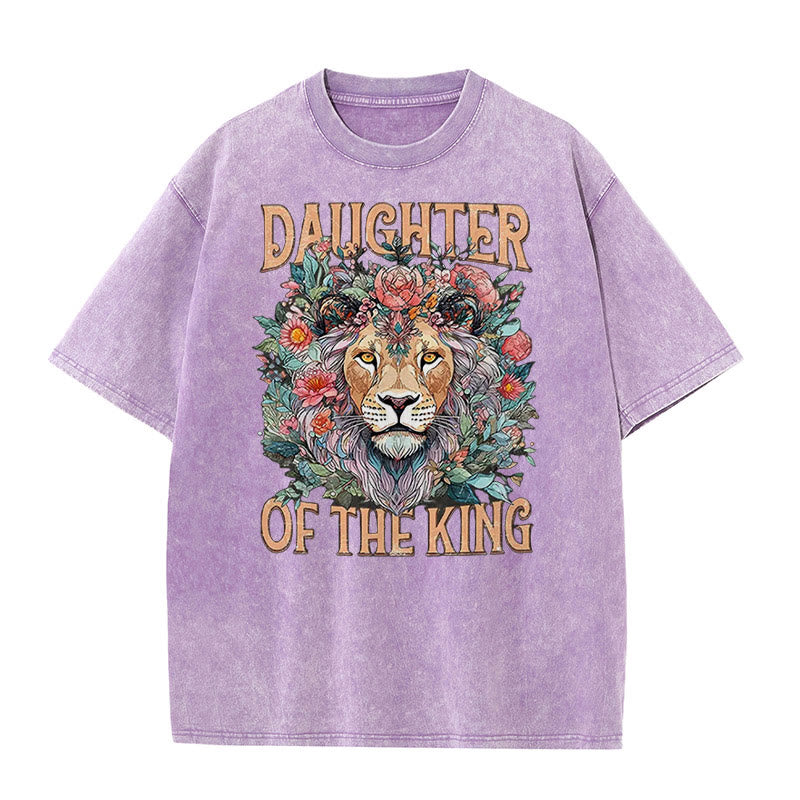 Christianartworkshop Daughter Of The King Christian Unisex Washed T-Shirt - Purple - 5XL - image 8