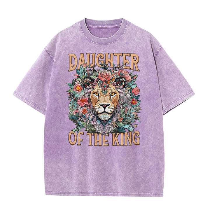 Christianartworkshop Daughter Of The King Christian Unisex Washed T-Shirt - Purple - 5XL - image 8