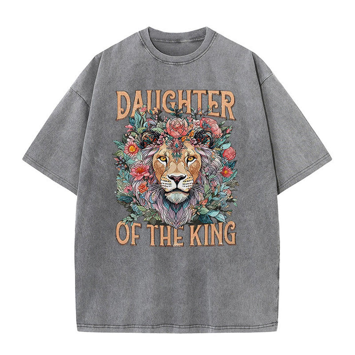 Christianartworkshop Daughter Of The King Christian Unisex Washed T-Shirt - Grey - 5XL - image 3