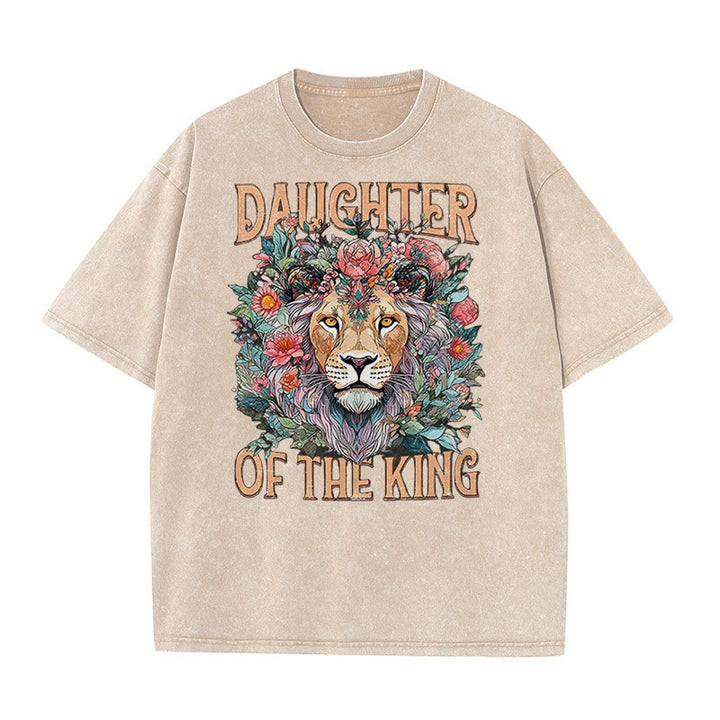 Christianartworkshop Daughter Of The King Christian Unisex Washed T-Shirt - Apricot - 5XL - image 7