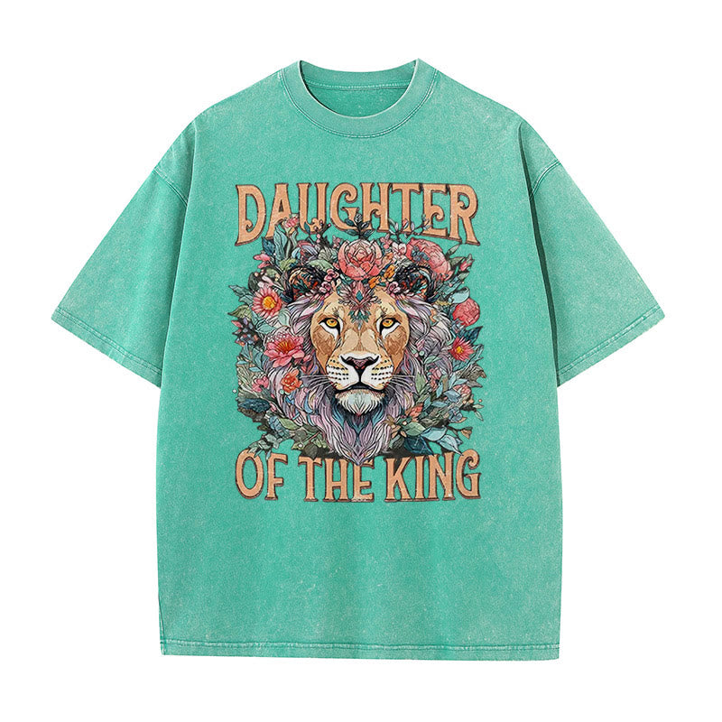 Christianartworkshop Daughter Of The King Christian Unisex Washed T-Shirt - Green - 5XL - image 9
