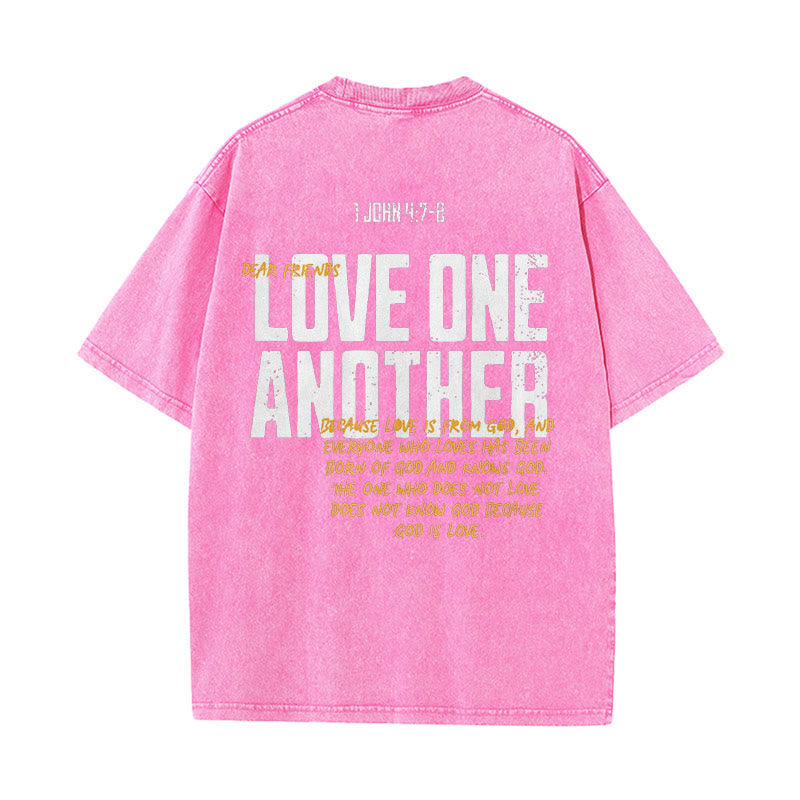 Christianartworkshop Love One Another Unisex Washed T-Shirt