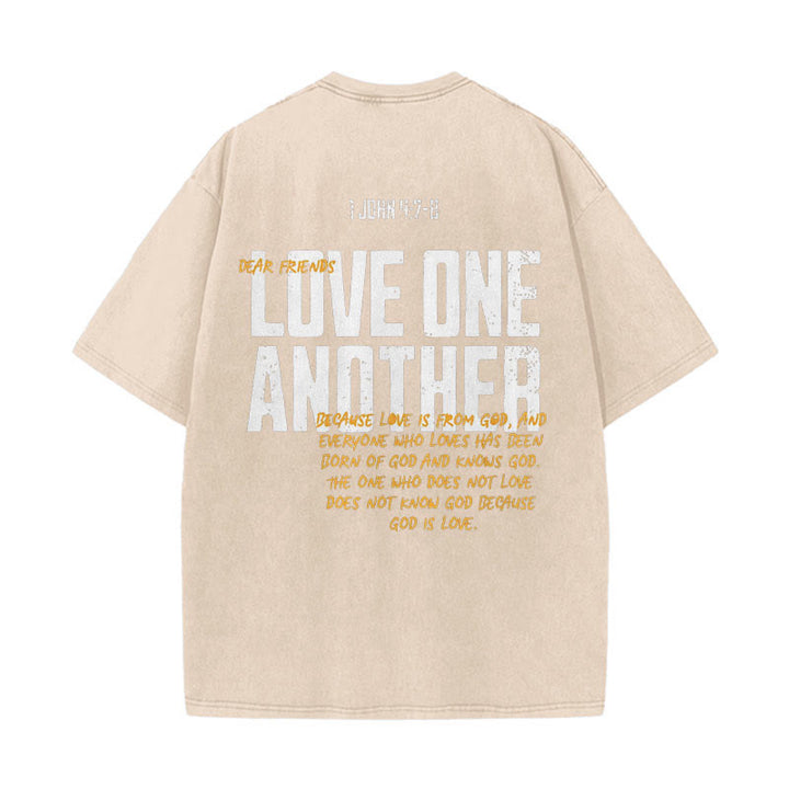 Christianartworkshop Love One Another Unisex Washed T-Shirt