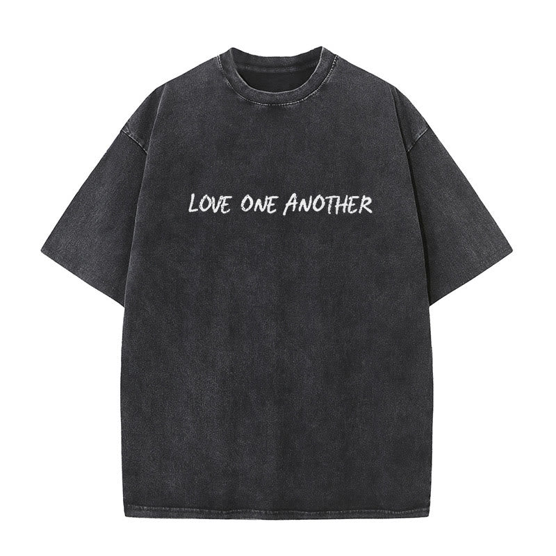 Christianartworkshop Love One Another Unisex Washed T-Shirt