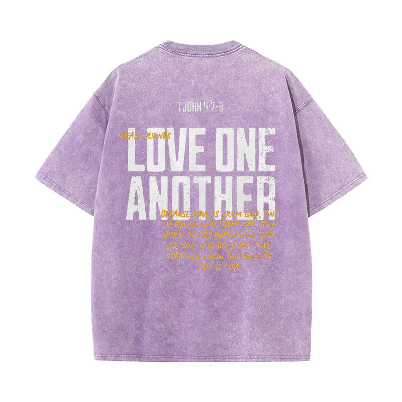 Christianartworkshop Love One Another Unisex Washed T-Shirt