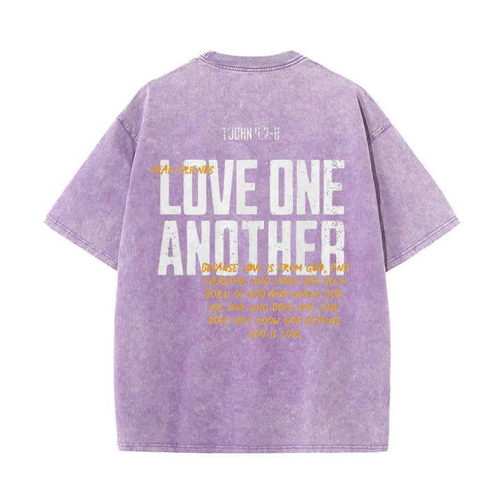 Christianartworkshop Love One Another Unisex Washed T-Shirt
