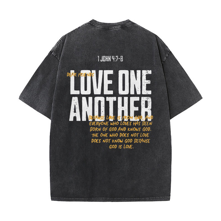Christianartworkshop Love One Another Unisex Washed T-Shirt